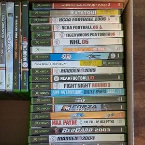 Xbox Video Game Collection - Green Cases
